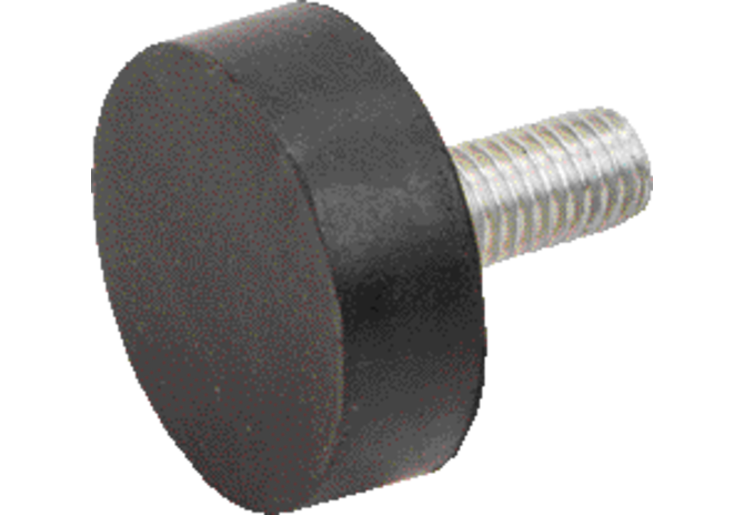 Gummi Metallpuffer Typ 4, Dm 15 x 8 mm, zylindrisch 1x Aussengewinde M4 x 10 mm GartenShop24