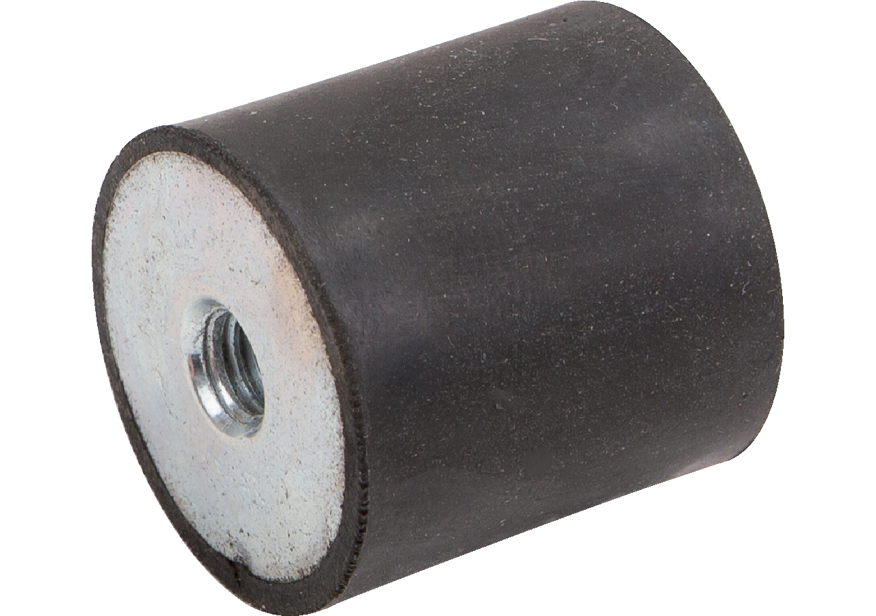 Gummi Metallpuffer Typ 5, Dm 25 x 20 mm, zylindrisch 1x Innengewinde M6 x 6 mm GartenShop24