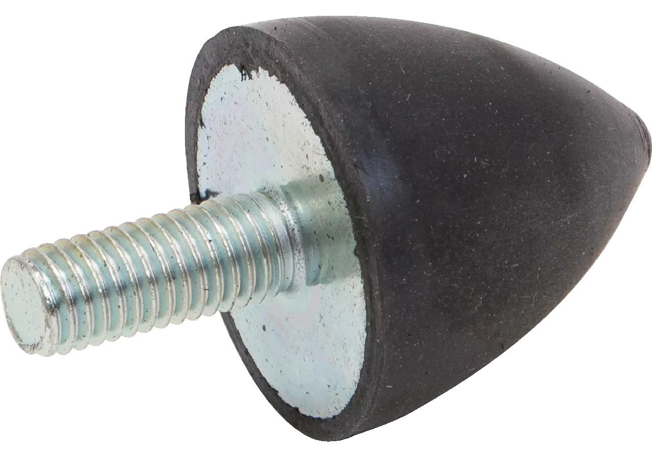 Gummi Metallpuffer Typ KP, Dm 50 x 50 mm, kegelig 1x Aussengewinde M8 x 36 mm GartenShop24