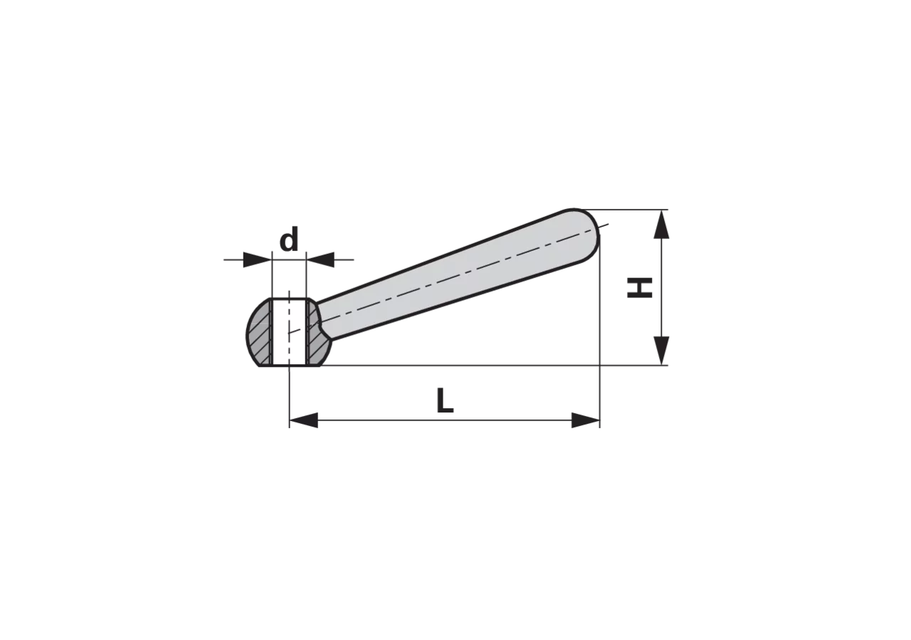 Kegelgriff M16 x 125 mm Edelstahl V2A, DIN99 GartenShop24