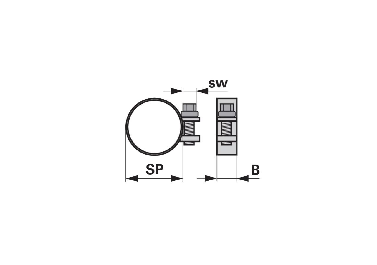 Schlauchklemme ABA Mini 10/9 Standard Edelstahl W4 ABA