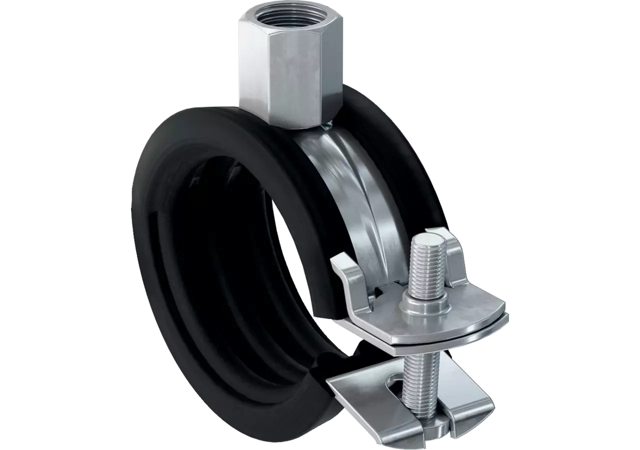 Gummigelenkrohrschelle mit Schnellverschluss, FGRS Universal Dm 38 - 45, M8/M10 Fischer