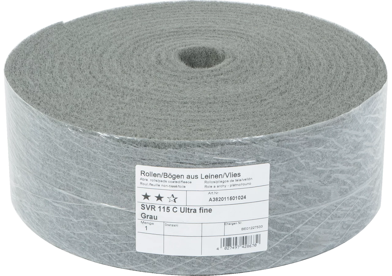 Schleifvlies Grau, C ultrafein, 115 mm x 10 m SVR 115, Rolle Lukas