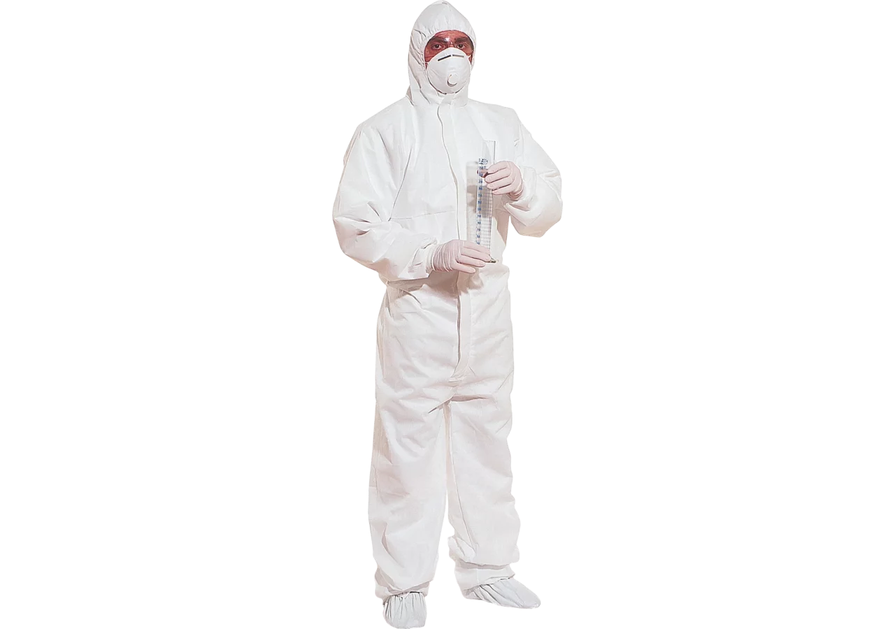 Schutzanzug Overall mit Gummizugkapuze, Weiß, Größe XXL Deltaplus
