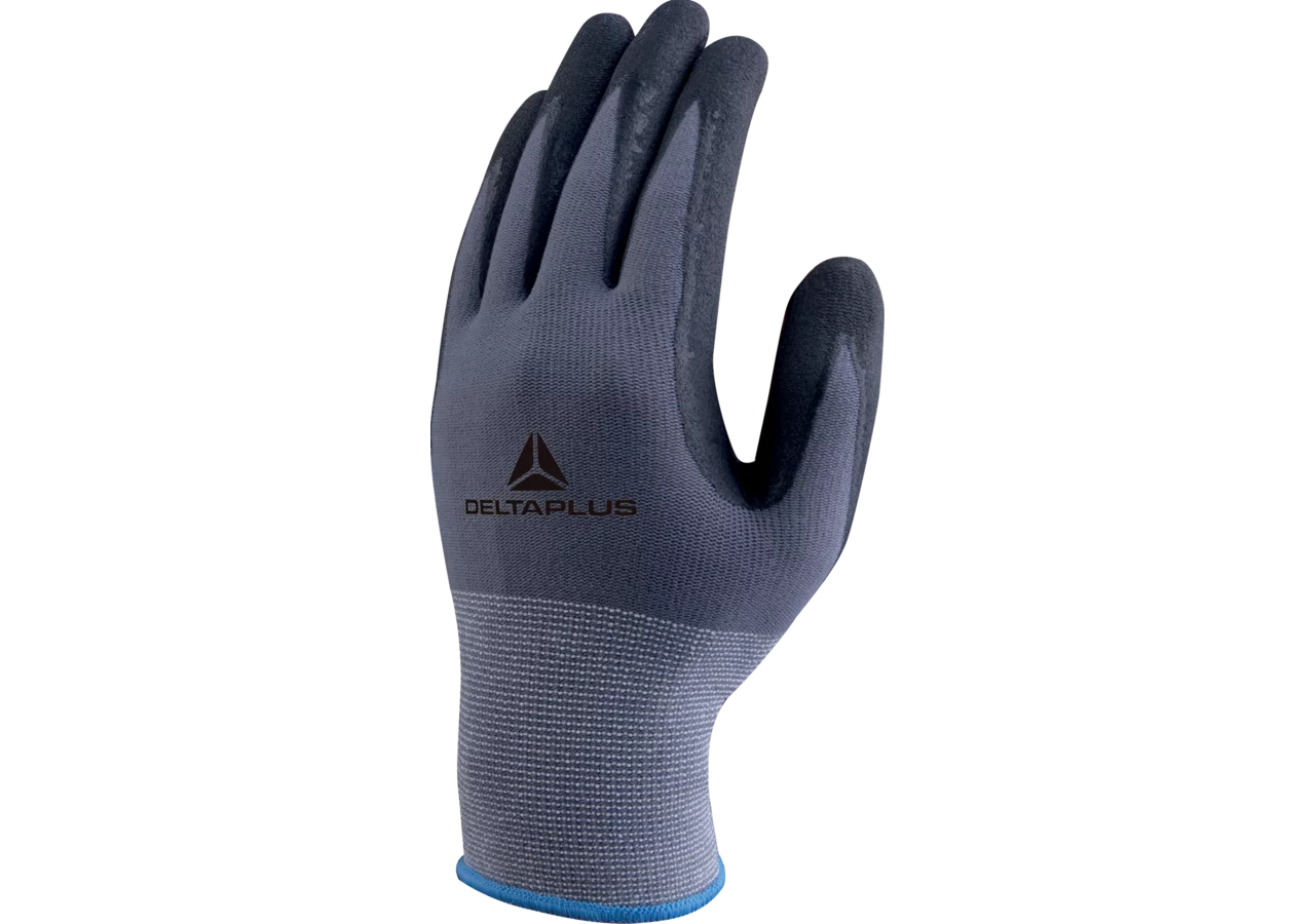 Arbeitshandschuhe Nitril-Noppen, Grau-Schwarz Deltaplus