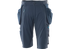 Arbeitshose Advanced-Stretchshort, Schwarzblau, mit Hängetaschen MASCOT