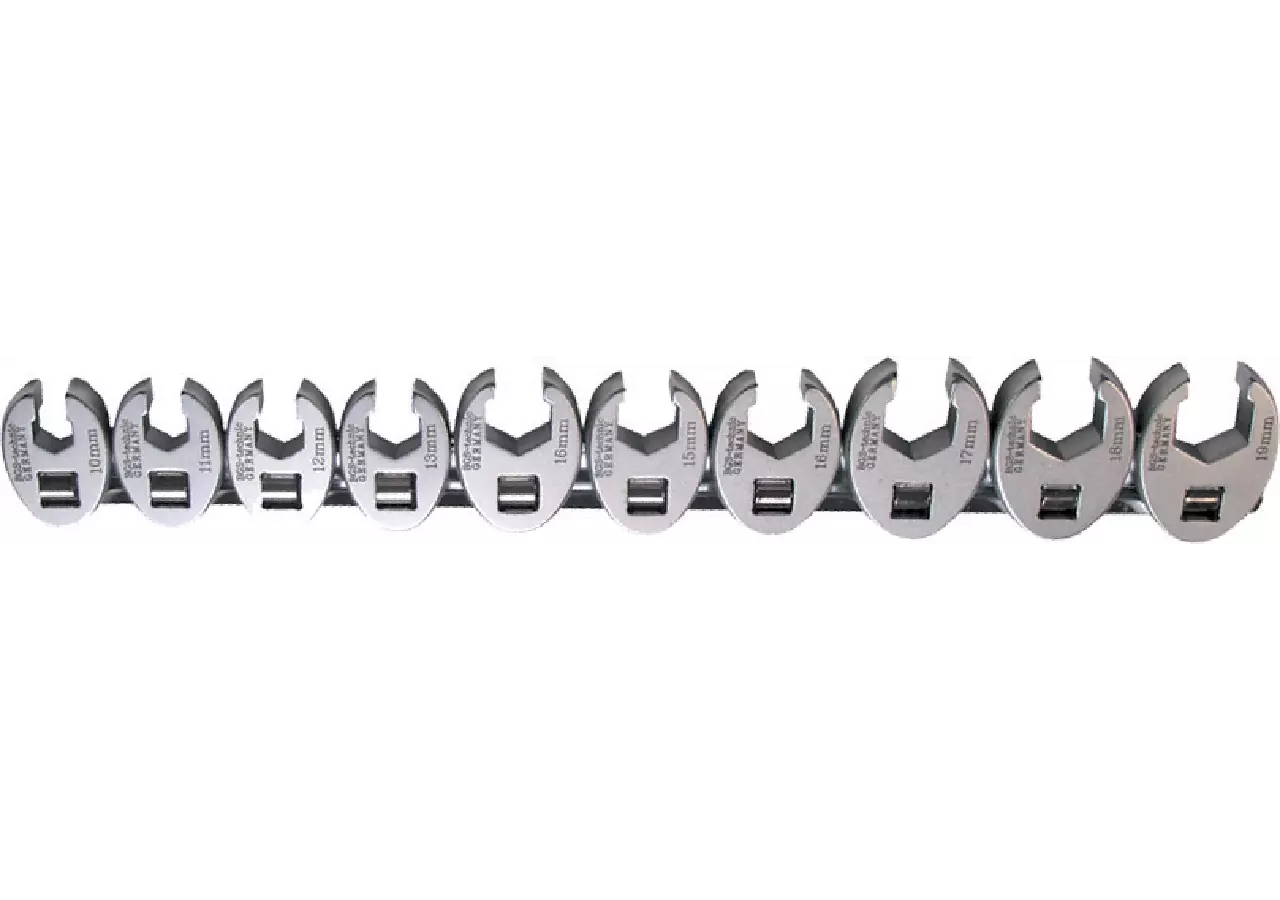Offener-Ringschlüsselsatz 10-teilig, SW 10 - 19 mm mit 3/8 Zoll Antrieb SW-Stahl
