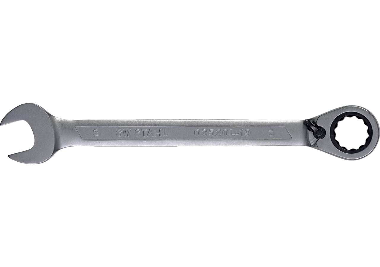 Ratschenschlüssel SW 19 x 245 mm, umschaltbar Gabel-/Ring Ausführung SW-Stahl