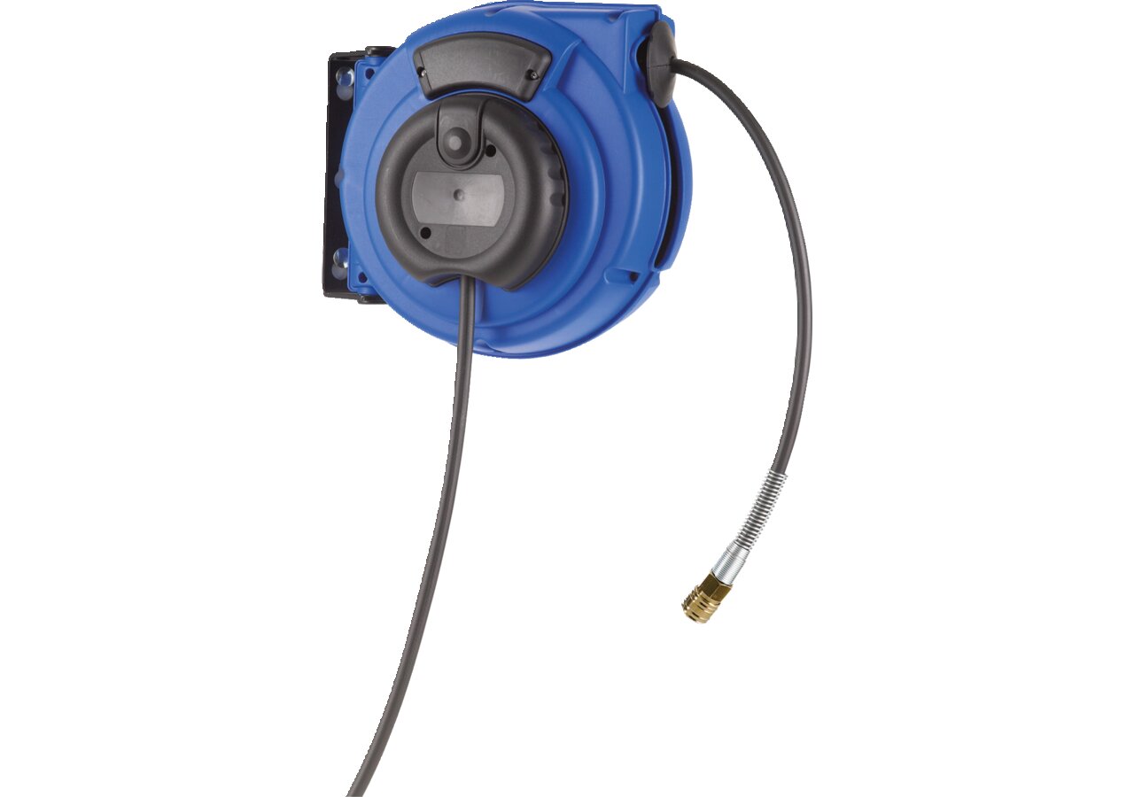 Druckluft-Schlauchaufroller Blau, Dm 8 x 12 mm, 9 Meter mit Federzugtrommel Hedi