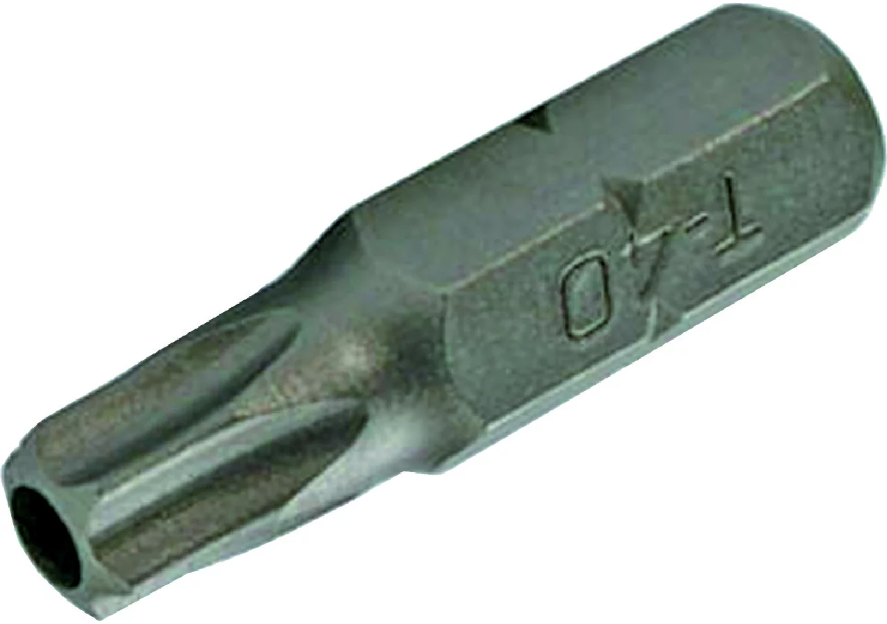 Schraubenbit T27 x 30 mm, T-Profil mit Loch mit 8 mm Sechskantaufnahme SW-Stahl