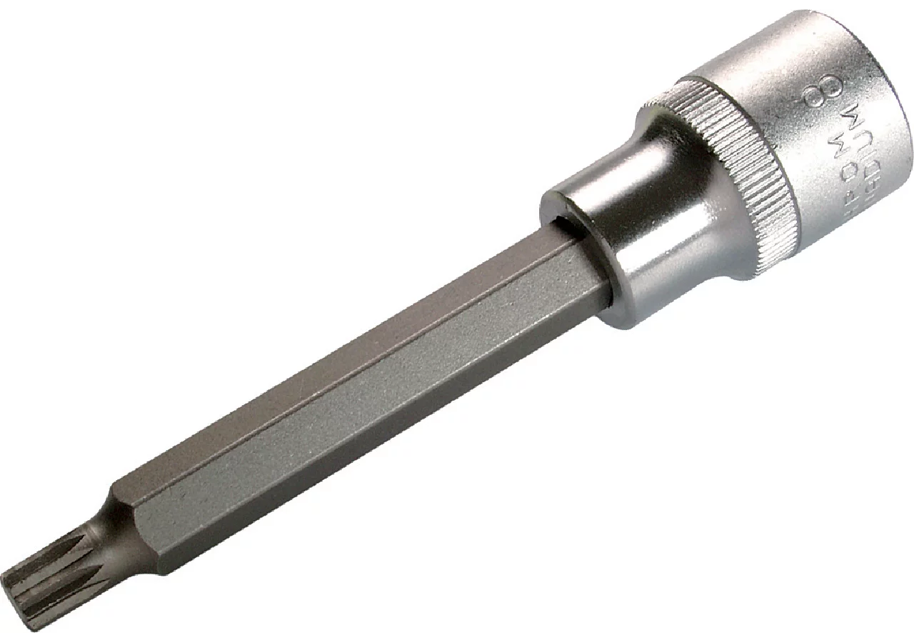 Schraubendreheinsatz M10 x 100 mm, Vielzahn mit 1/2 Zoll Antrieb SW-Stahl