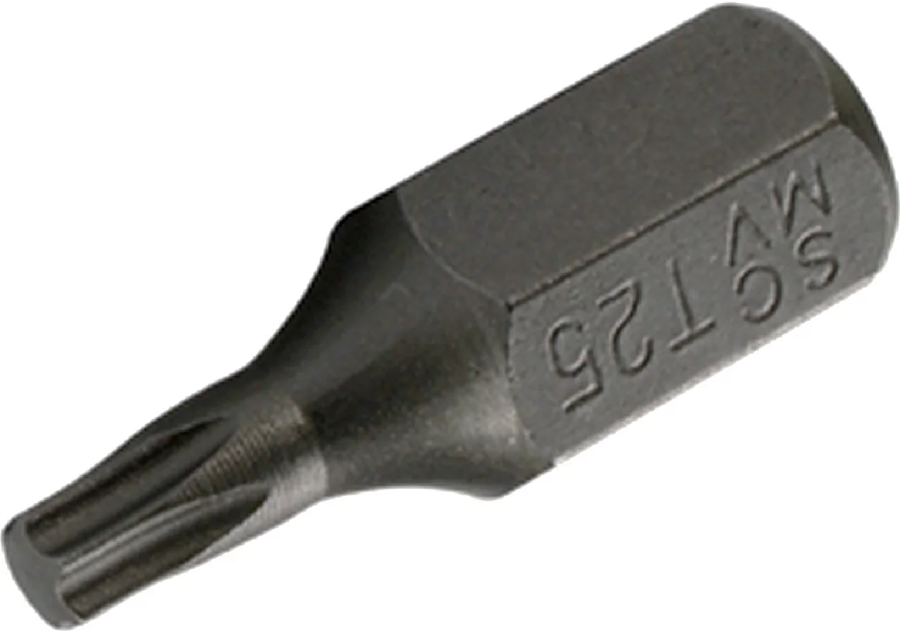 Schraubenbit T25 x 30 mm, T-Profil ohne Loch mit 10 mm Sechskantaufnahme SW-Stahl
