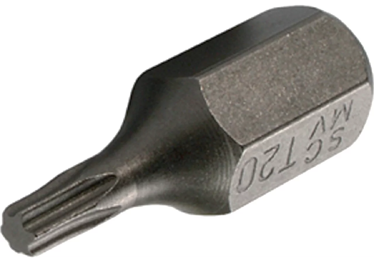 Schraubenbit T15 x 30 mm, T-Profil ohne Loch mit 10 mm Sechskantaufnahme SW-Stahl