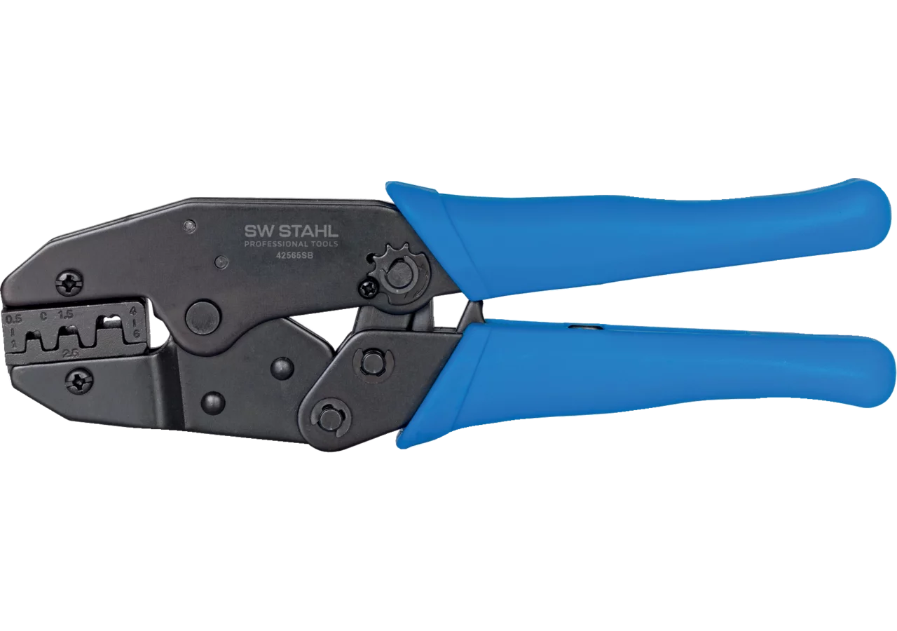 Crimpzange Dm 0,5 - 6,0 mm², L 305 mm für unisolierte/offene Steckverbinder – passend für unisolierte/offene Steckverbinder SW-Stahl