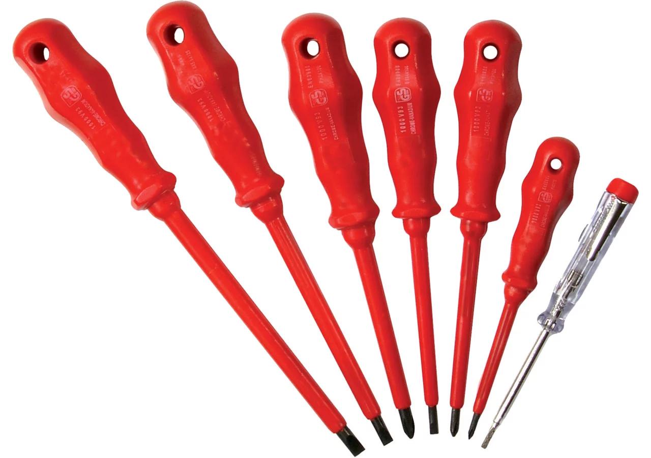 Elektro-Schraubendrehersatz 7-teilig, 1000 Volt VDE geprüft SW-Stahl
