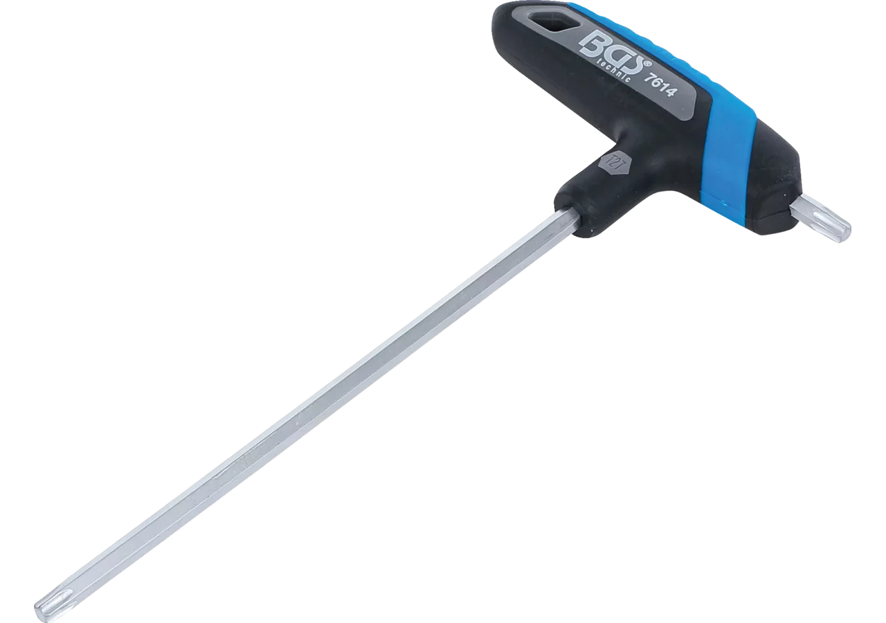 Schraubendreher T10 x 100 mm, T-Profil ohne Loch mit Winkelgriff und Aufhängeloch BGS