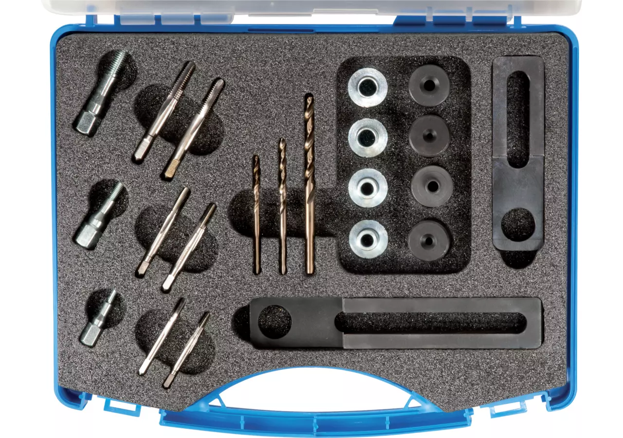 Stehbolzen-Ausdrehsatz Sortiment 22-teilig für Gewinde M5-M6-M8-M10 – passend für Gewinde M5-M6-M8-M10 SW-Stahl