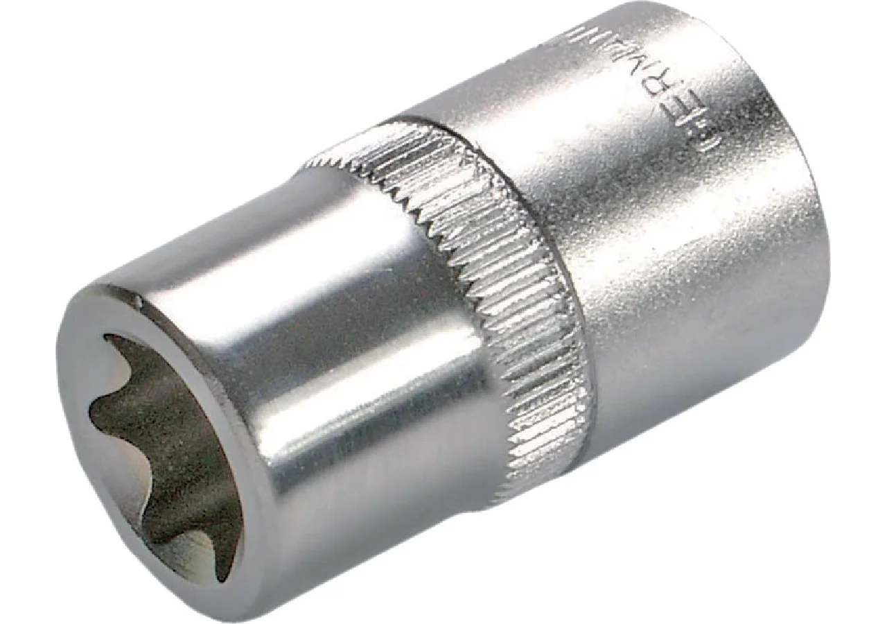 Stecknuss E16 x 38 mm, E-Profil kurz mit 1/2 Zoll Antrieb SW-Stahl