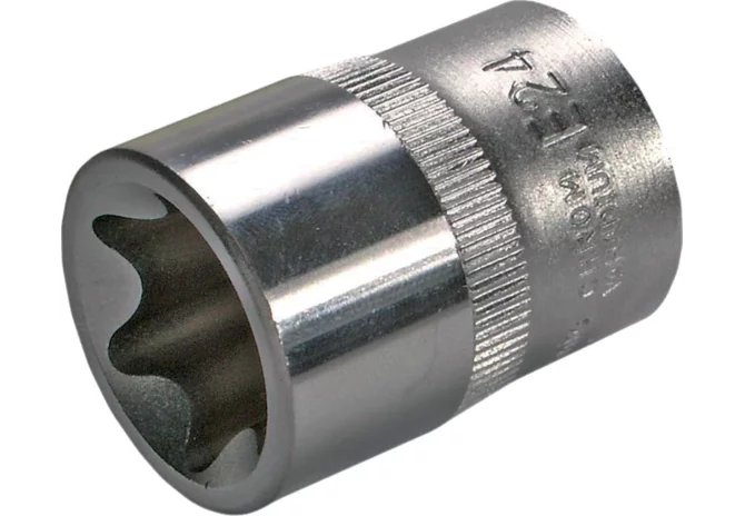 Stecknuss E22 x 38 mm, E-Profil kurz mit 1/2 Zoll Antrieb SW-Stahl