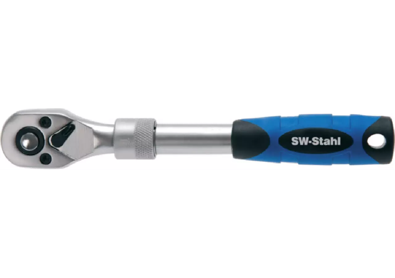 Umschaltratsche L 305 - 445 mm, in 6 Positionen feststellbar mit 1/2 Zoll Antrieb SW-Stahl