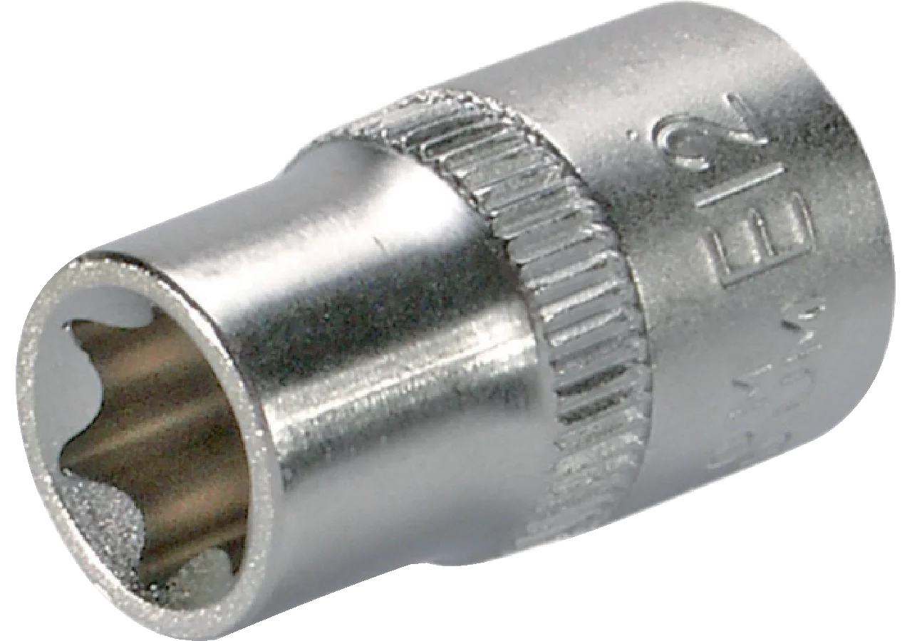 Stecknuss E12 x 29 mm, E-Profil kurz mit 3/8 Zoll Antrieb SW-Stahl