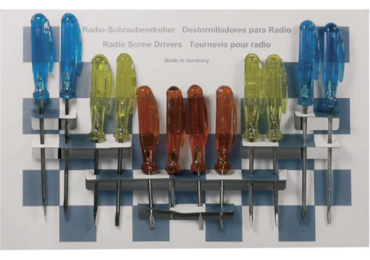 Schraubendrehersatz 12-teilig, Mini mit Schlitz und Kunststoffclip SW-Stahl