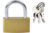 Vorhängeschloss 30 mm aus Messing mit 3 Schlüsseln SW-Stahl