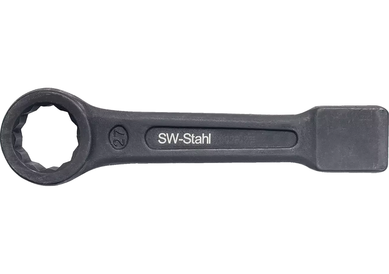 Schlagringschlüssel SW 30 x 196 mm, Zwölfkant nach DIN7444 SW-Stahl