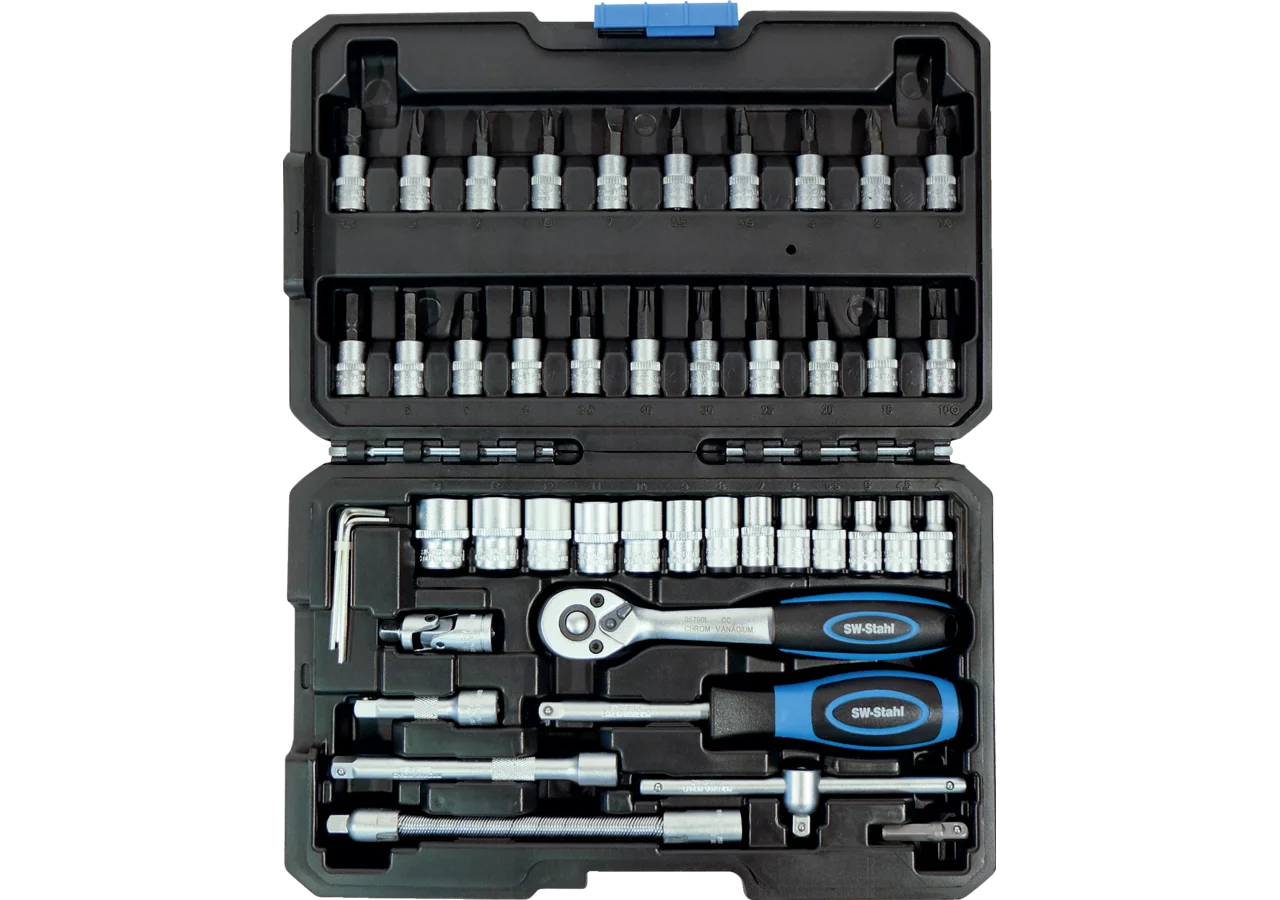 Stecknussensatz 48-teilig, SW 4 - 14 mm, mit 1/4 Zoll Antrieb SW-Stahl