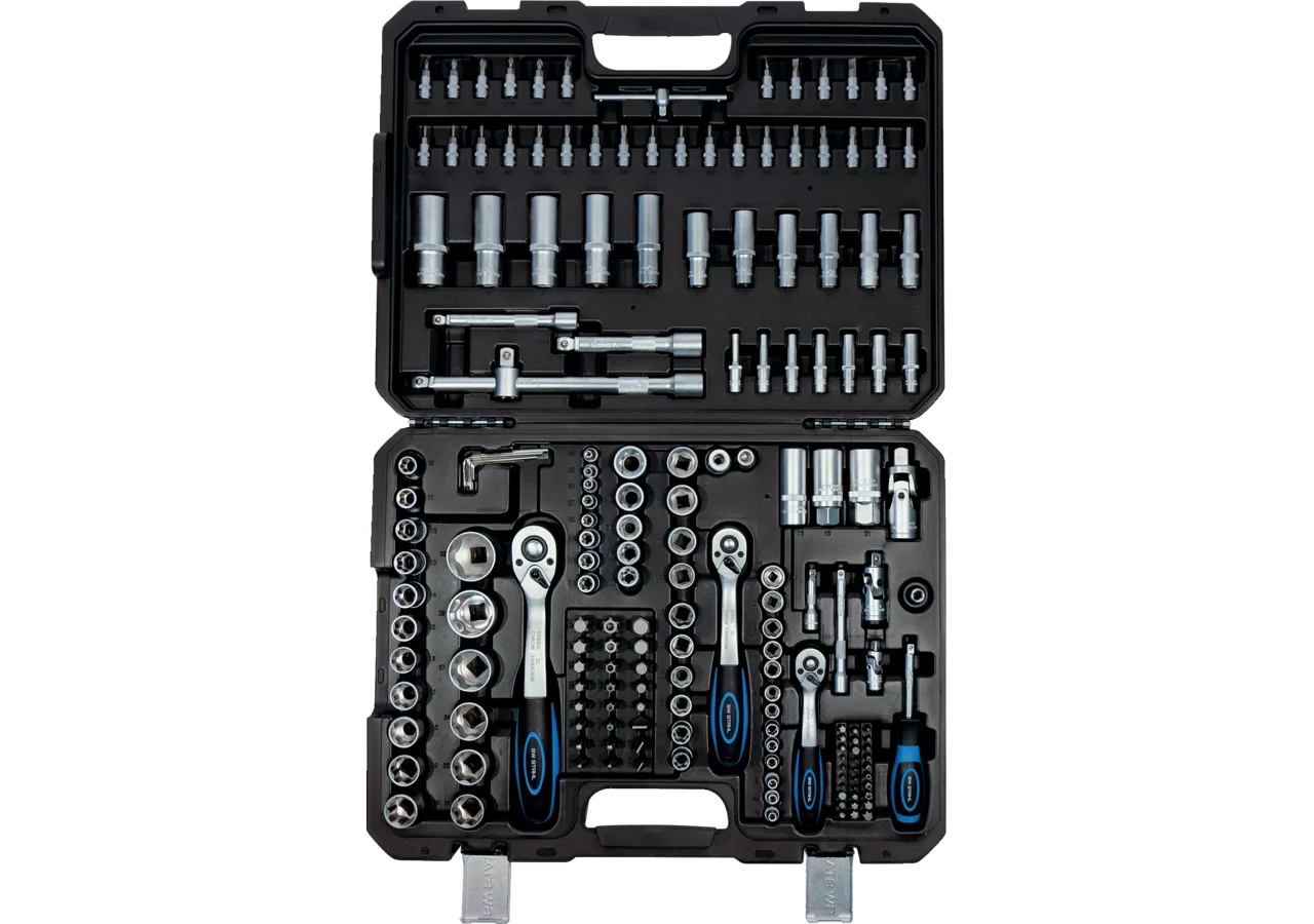 Stecknussensatz 184-teilig, SW 4 - 32 mm, mit 1/4 - 3/8 - 1/2 Zoll Antrieb SW-Stahl