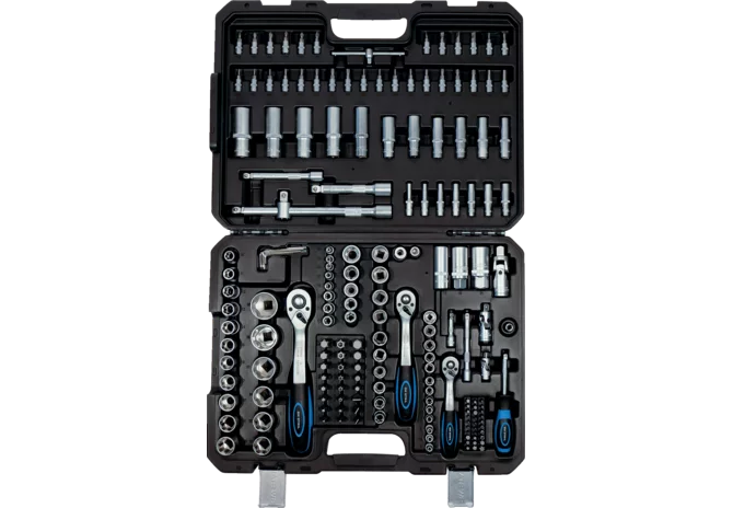 Stecknussensatz 184-teilig, SW 4 - 32 mm, mit 1/4 - 3/8 - 1/2 Zoll Antrieb SW-Stahl