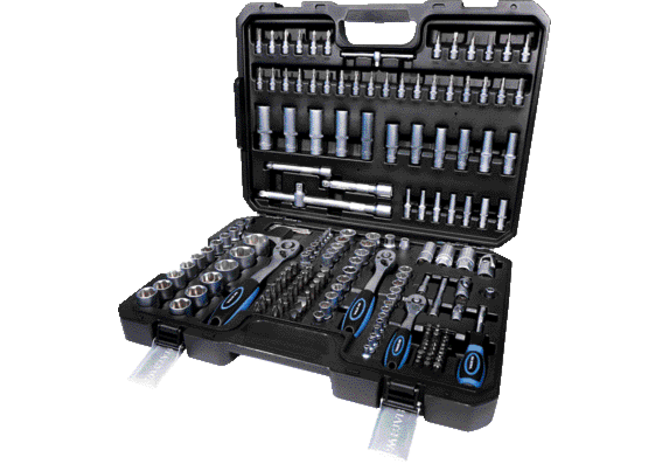 Stecknussensatz 184-teilig, SW 4 - 32 mm, mit 1/4 - 3/8 - 1/2 Zoll Antrieb SW-Stahl