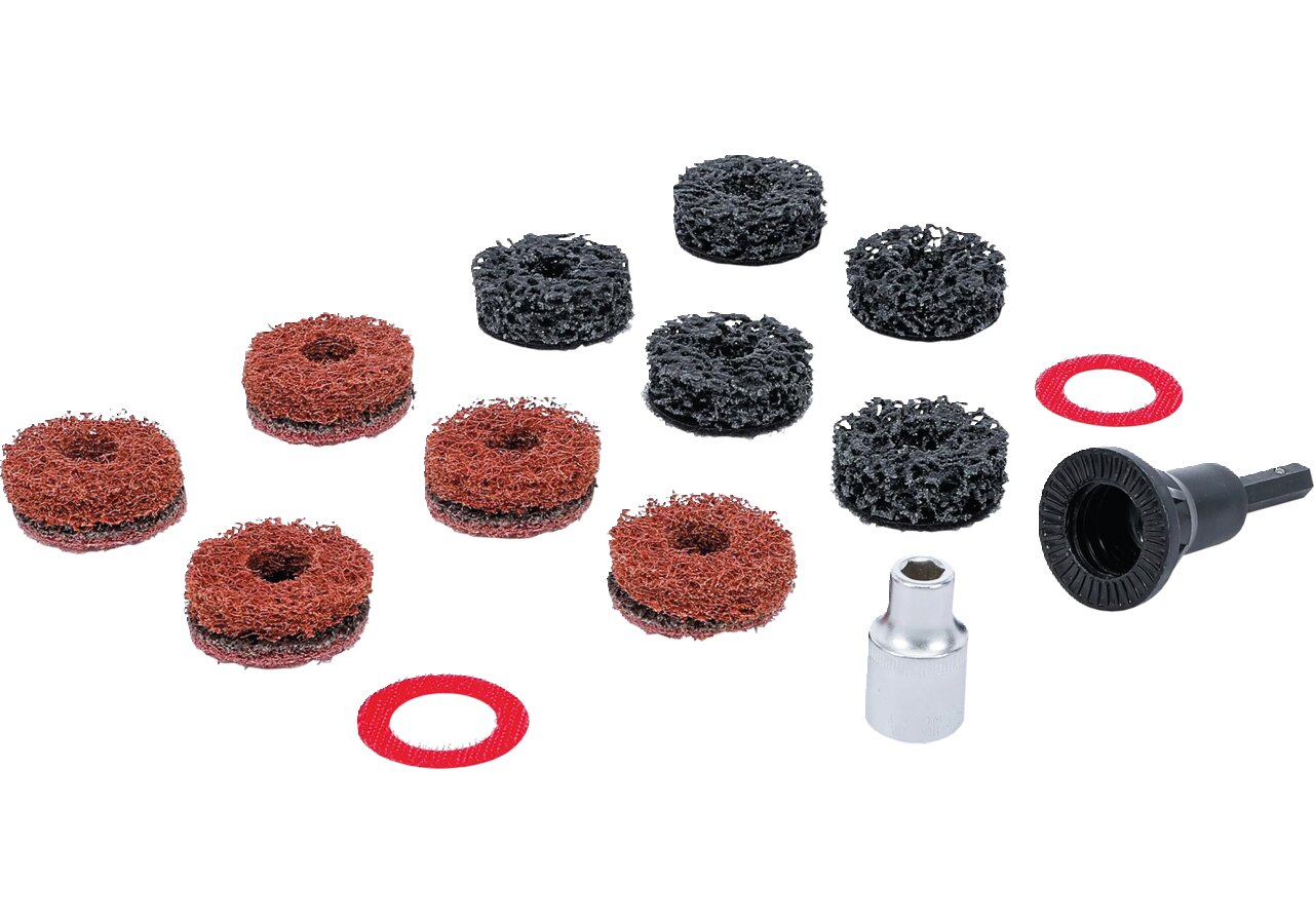 Radnabenschleifersatz 14-teilig, Dm 40 mm mit 6,3mm Rundschaft BGS