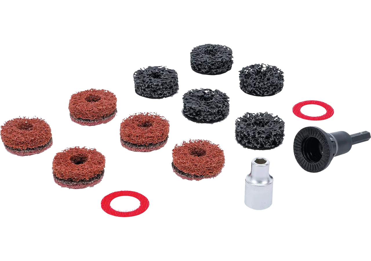 Radnabenschleifersatz 14-teilig, Dm 40 mm mit 6,3mm Rundschaft BGS