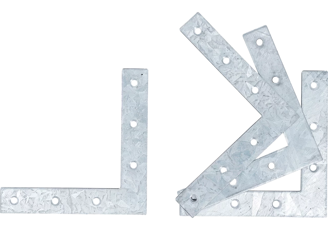 Winkelverbinder Form-L, 4-teilig, 100 x 100 x 15 mm Stahl verzinkt BGS
