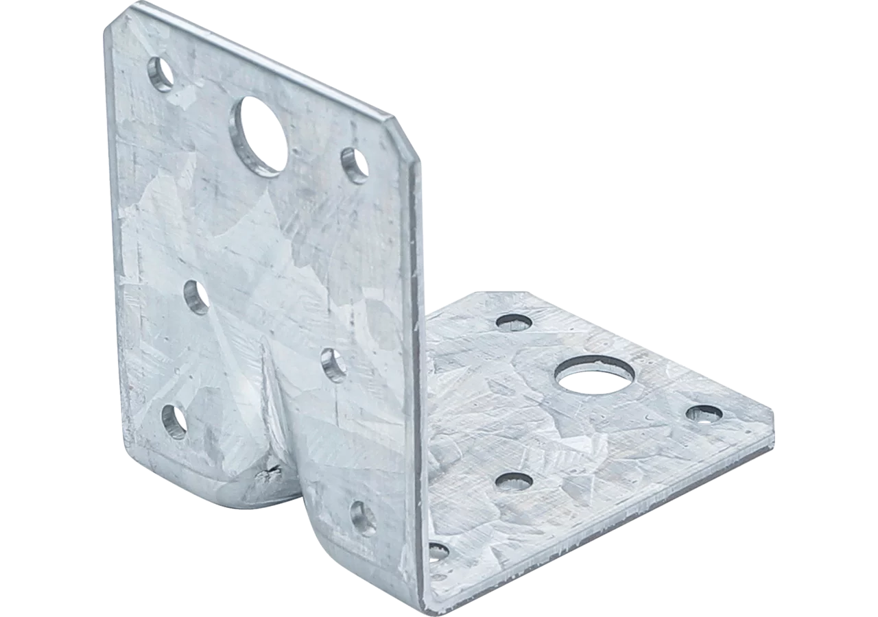 Winkelverbinder mit Sicke 25-teilig, 70 x 70 x 55 x 2,5 mm Stahl verzinkt BGS
