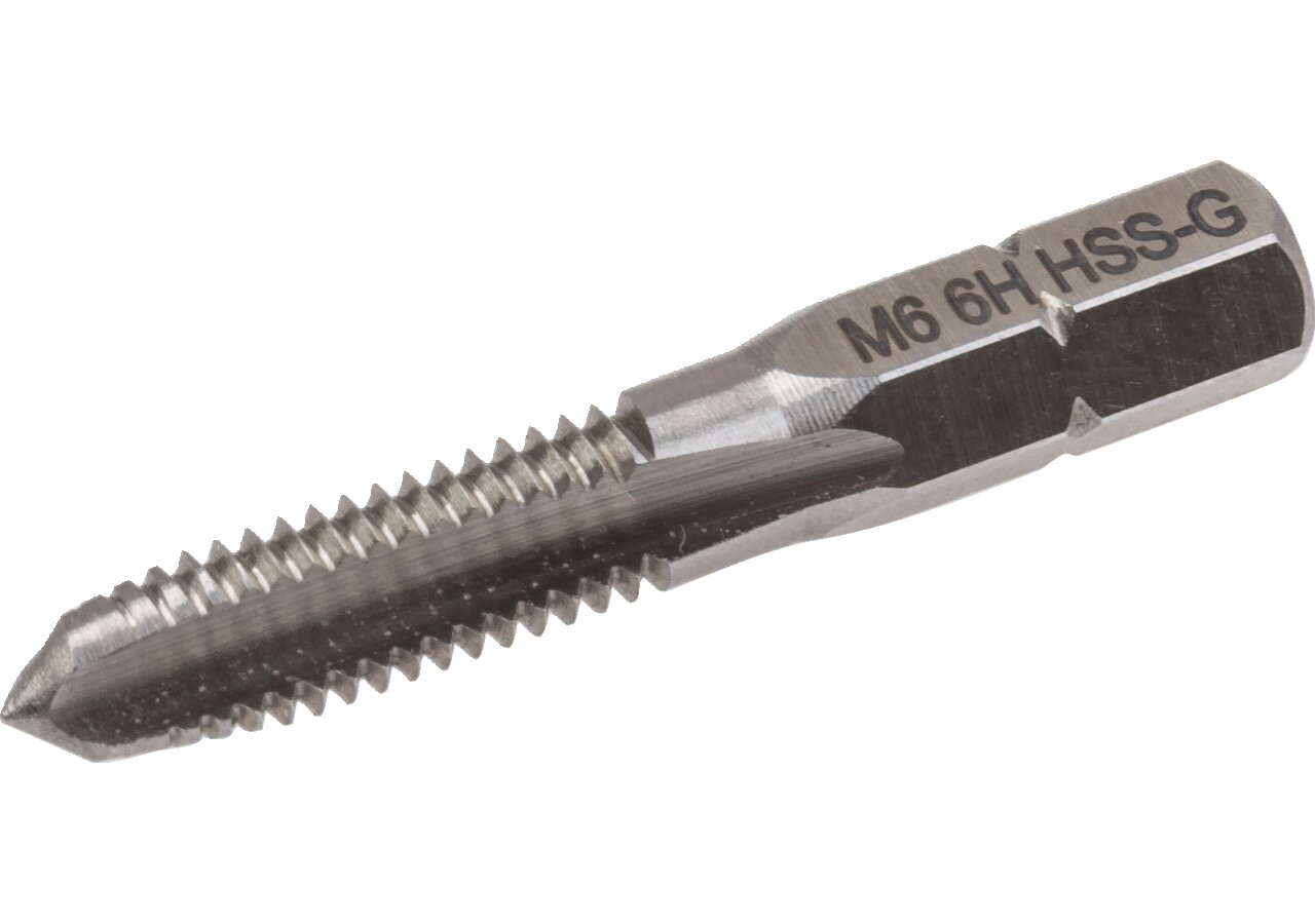 Einschnittgewindebohrerbit HSS M4 x 0,7, geschliffen mit 1/4 Zoll Antrieb Antrieb 1/4 Zoll Alpen