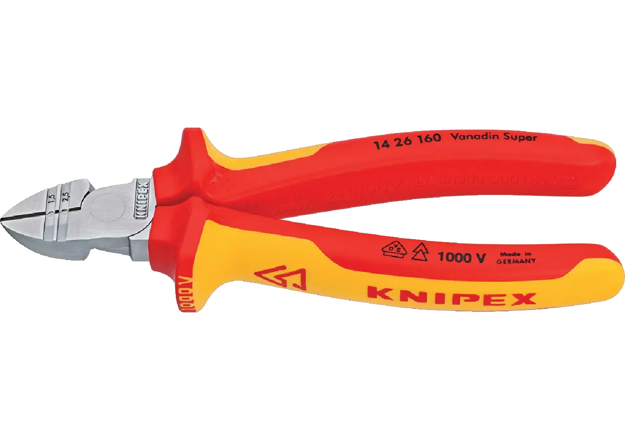Abisolier-Seitenschneider 1,5 - 2,5 mm², L 160 mm VDE-geprüft Knipex