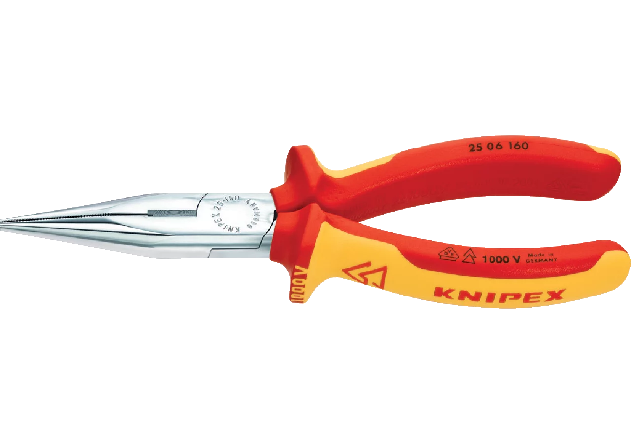 Spitzzange Dm 1,6 - 2,5 mm, L 160 mm, gerade mit Schneide, VDE-geprüft Knipex