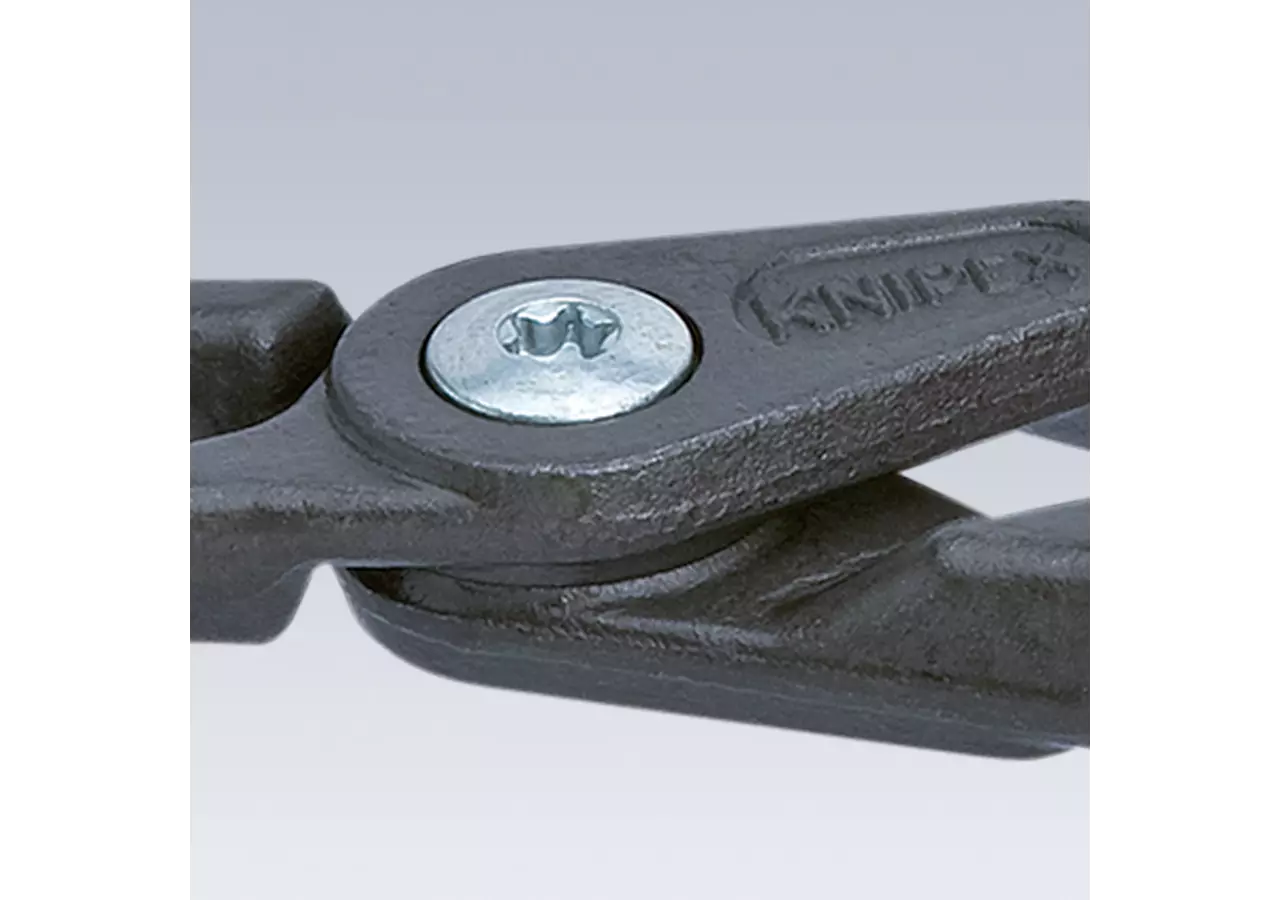 Sicherungsringzange Dm 19 - 60 mm, L 180 mm, 180° gerade für Bohrung-Innensicherung – passend für Bohrung-Innensicherung Mit eingesetzten Spitzen für s Knipex