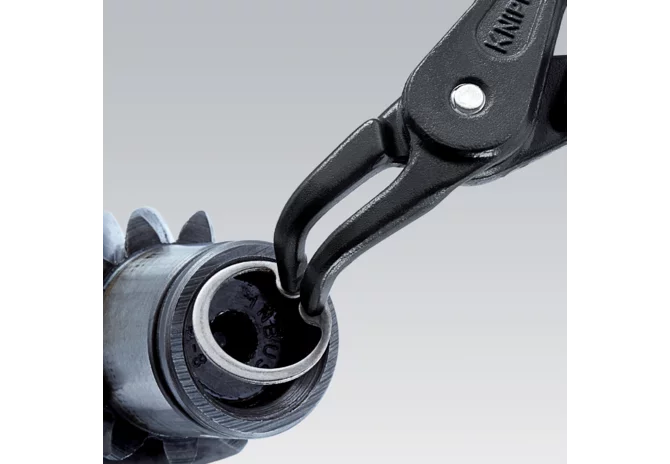 Sicherungsringzange Dm 12 - 25 mm, L 130 mm, 90° gebogen für Bohrung-Innensicherung – passend für Bohrung-Innensicherung Knipex