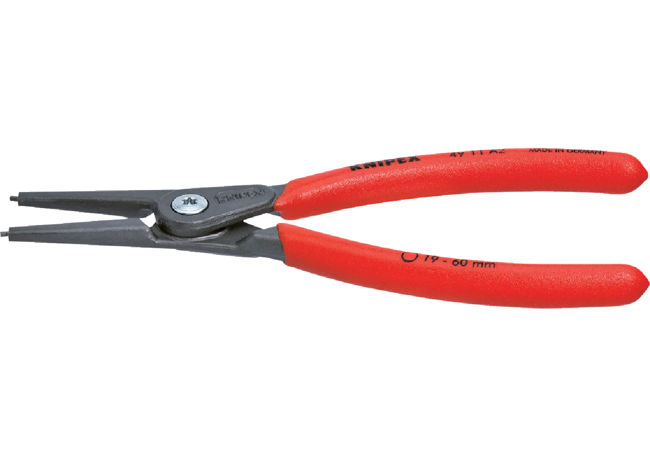 Sicherungsringzange Dm 40 - 100 mm, L 225 mm, 180° gerade für Welle-Aussensicherung – passend für Welle-Aussensicherung Knipex