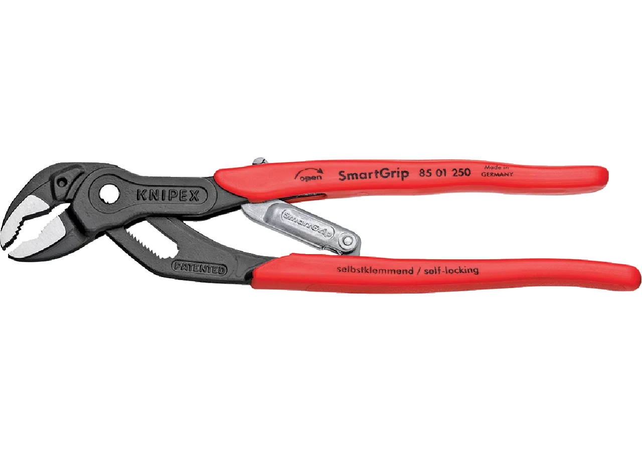 Wasserpumpenzange Smart Grip 1 1/4 Zoll, L 250 mm bis Rohr Dm 32 mm, DIN8976 Knipex