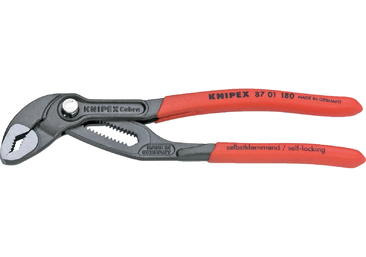 Wasserpumpenzange Cobra 1 1/2 Zoll, L 180 mm bis Rohr Dm 42 mm, DIN8976 Knipex