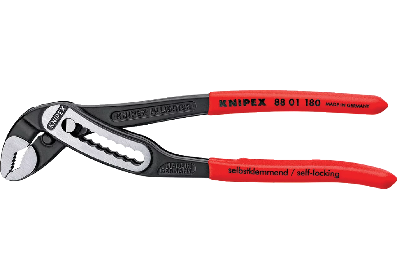 Wasserpumpenzange Alligator 1 1/2 Zoll, L 180 mm bis Rohr Dm 42 mm, DIN8976 Knipex