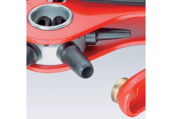 Revolverlochzange Dm 2,0 - 5,0 mm, L 220 mm rot pulverbeschichtet Knipex