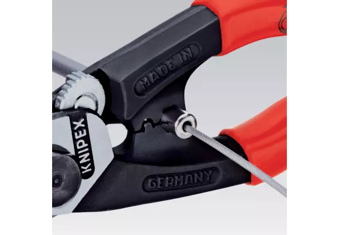 Drahtseilschere Dm bis 7 mm, L 190 mm geschmiedet Knipex