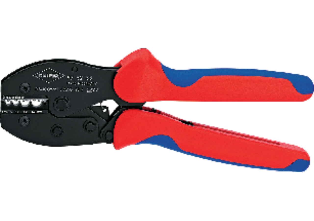 Crimpzange PreciForcef, 0,5 - 10 mm², L 220 mm für unisolierte/offene Steckverbinder – passend für unisolierte/offene Steckverbinder Knipex