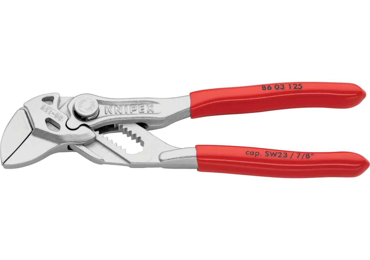 Mini-Zangenschlüssel bis SW 23 mm / 7/8 Zoll, L 125 mm verchromt Knipex