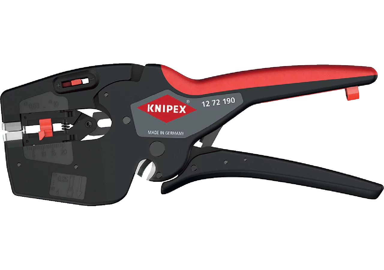 Abisolierzange NexStrip, Dm 0,25 - 4,0 mm², L 190 mm selbsteinstellend Knipex